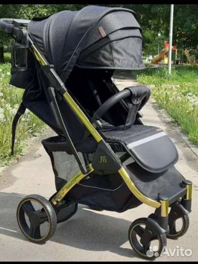 Коляска babalo чёрная/ золото