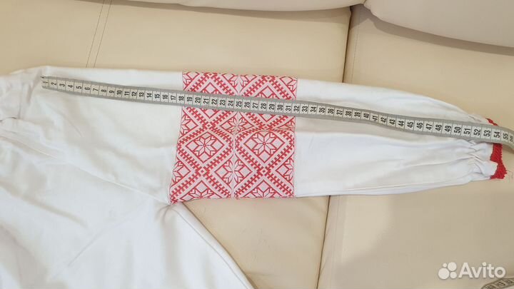 Русская народная рубашка детская + лапти вязанные