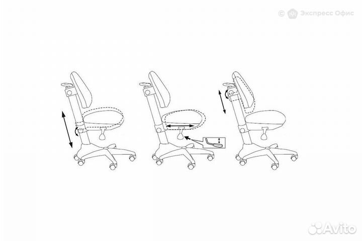 Кресло компьютерное детское Бюрократ KD-2/BL/TW-55