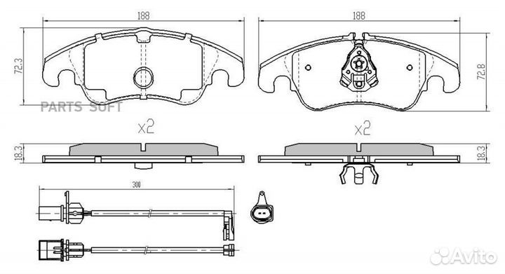 Barnett AU001 Комплект передних тормозных колодок