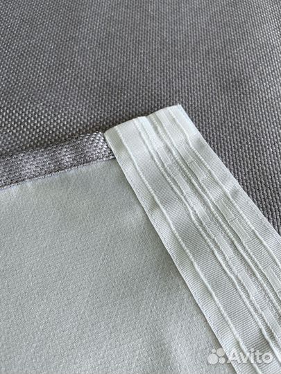 Шторы рогожка блэкаут серые 110*270
