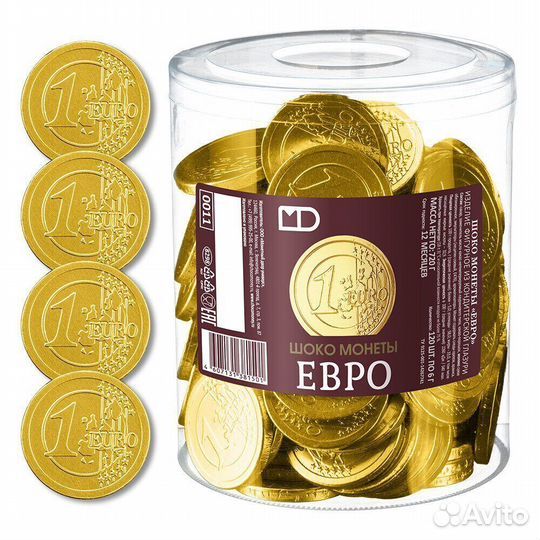 Шоколадные монеты Евро 6г Монетный Двор