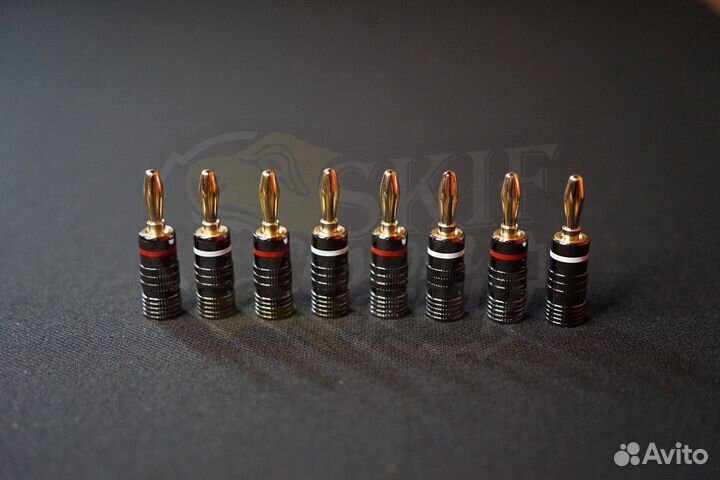 HI-FI штекеры Nakamichi 4шт черный алюминий