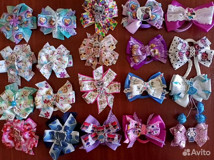 Бантики / заколки. 4 комплекта для школы и сада