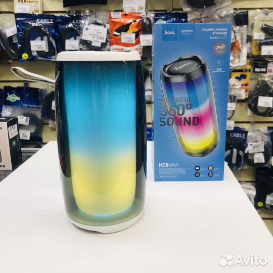 Колонка Bluetooth 10вт HC8 (USB/TF/AUX/FM), TWS
