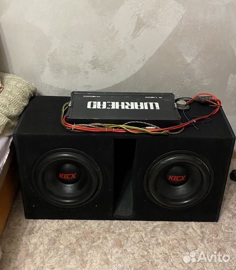 Сабвуфер kicx 2x12 + Моноблок ural W 1.1800