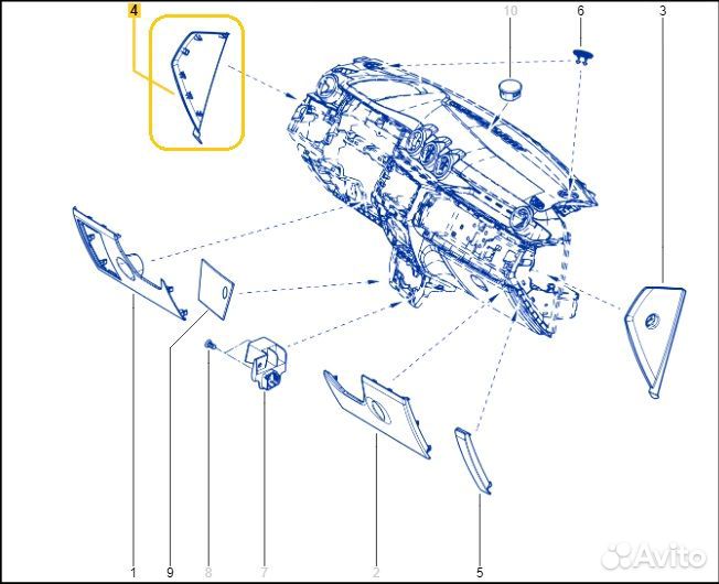 Декоративная накладка на торпедо левая Renault