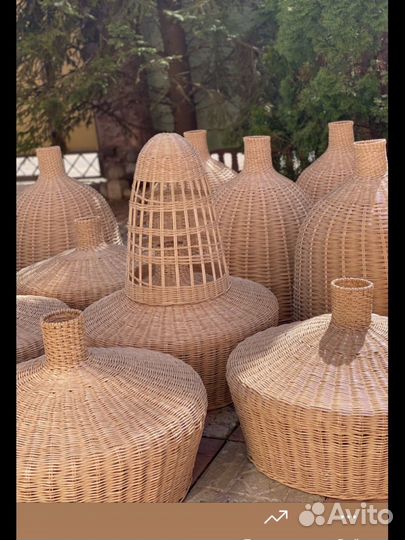 Абажуры плетеные