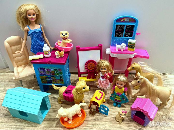 Наборы с куклами Барби Коляски дом щенков