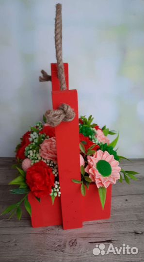 Букет из мыла ручной работы в ящичке