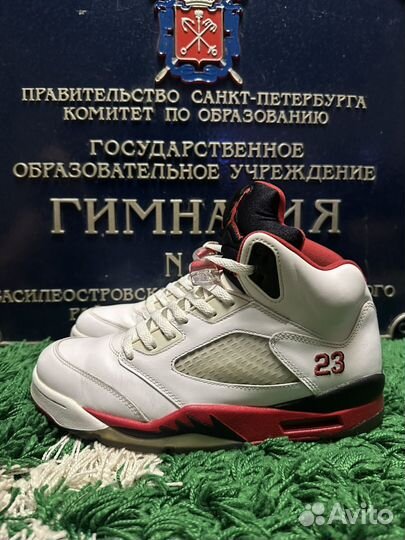 Nike Air Jordan 5 Retro Fire Red Black Tongue