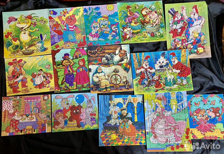 14+2 Лот Пазлы на подложке