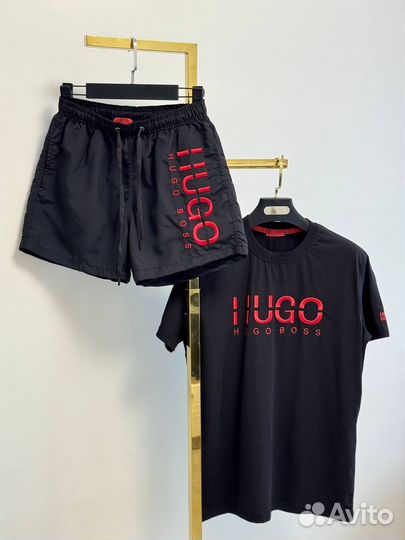 Костюм мужской шорты и футболка Hugo boss