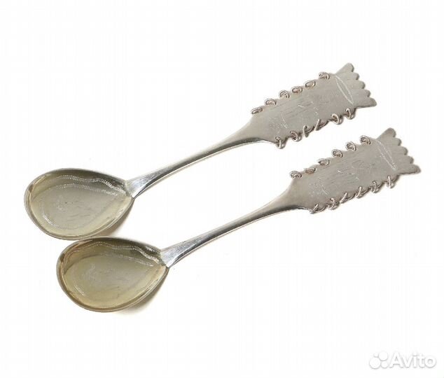 Серебряные десертные ложки, 2 шт. Швеция, 1966 год