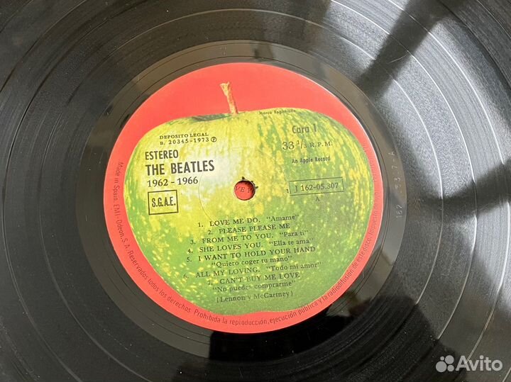 Пластинка The Beatles / 1962-1966 Испания 1973 год