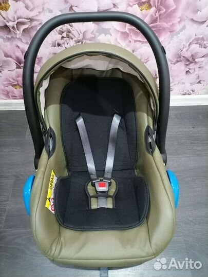 Автолюлька-переноска 0-13 кг экокожа+адаптеры