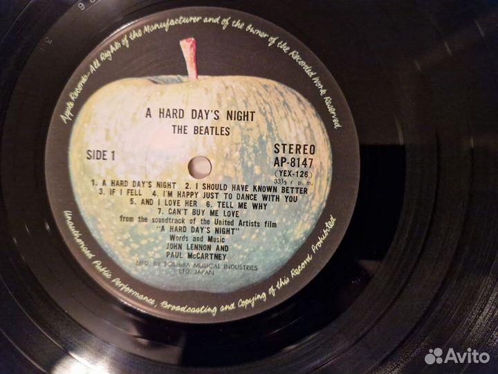 The Beatles 1964 A Hard Day's Night LP Japan 1969