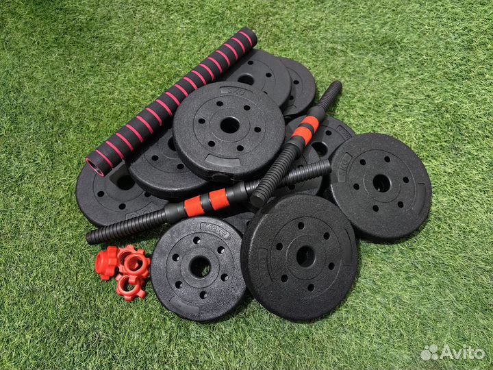 Тренировочные комплекты гантелей и штанг