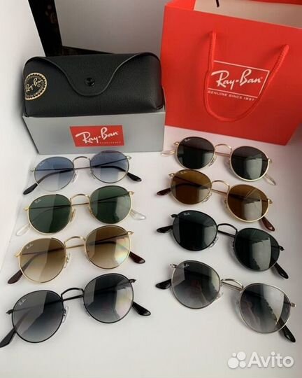 Очки ray ban round metal пепельные