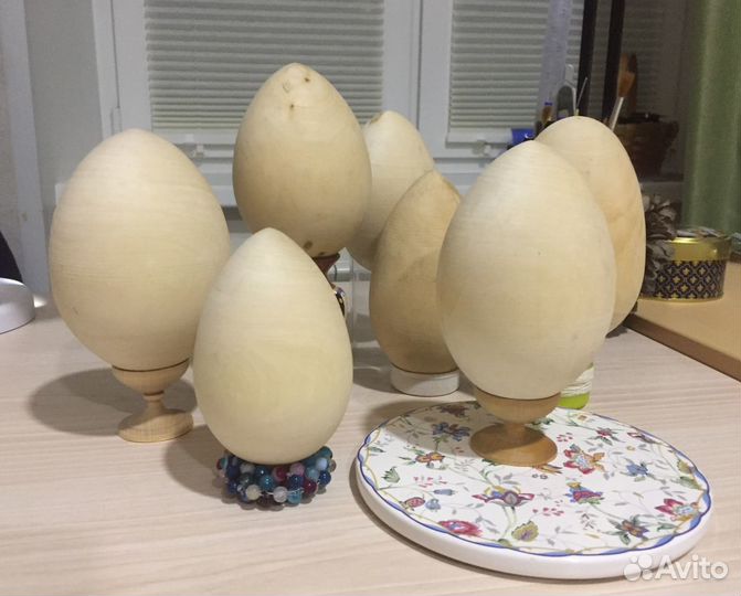 Яйца деревянные большие. 10 штук