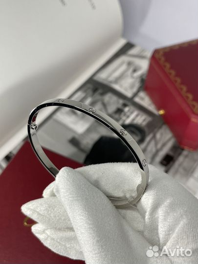 Браслет cartier love белое золото