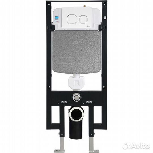 Унитаз подвесной WeltWasser amberg 497+merzbach 043 XL GL-WT+amberg RD-WT белый/кнопка белая, безобо