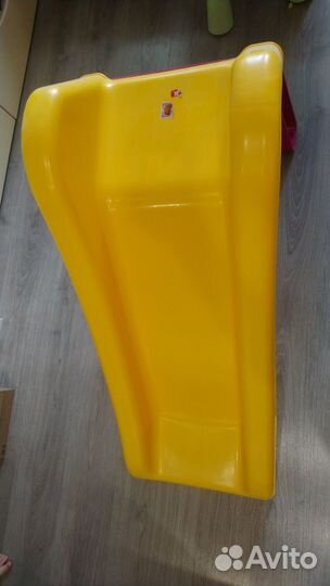 Горка пластиковая детская желто/фиолетовая