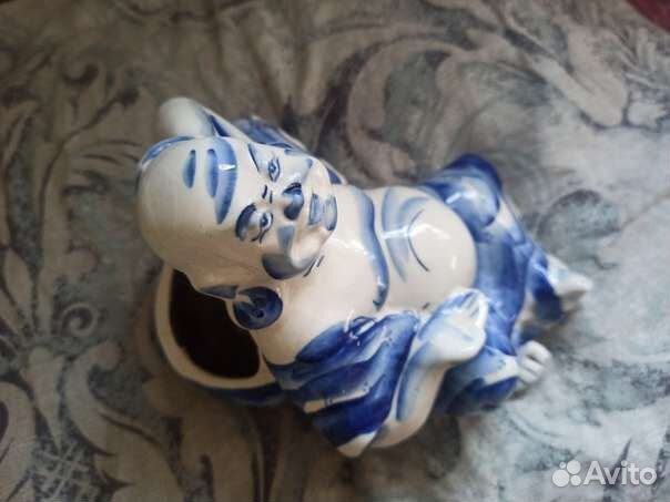 Гедонистическая пепельница гжель Будда