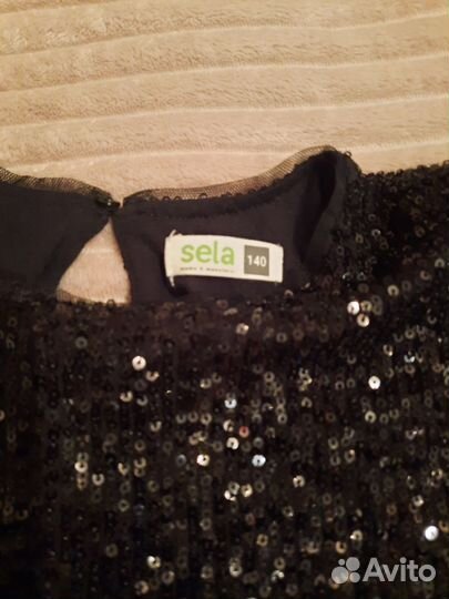 Кофта с коротким рукавом с паетками sela