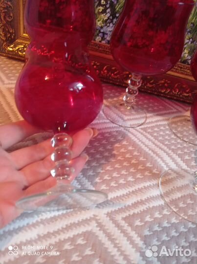 Бокалы рубиновое стекло СССР