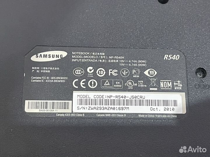 Ноутбук Samsung R540