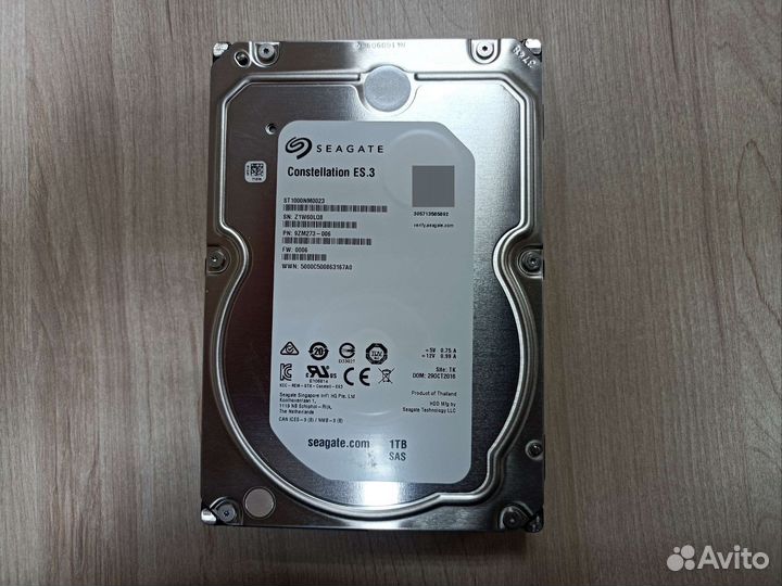 Почти новые Seagate SAS st1000nm0023 1Tb 3.5