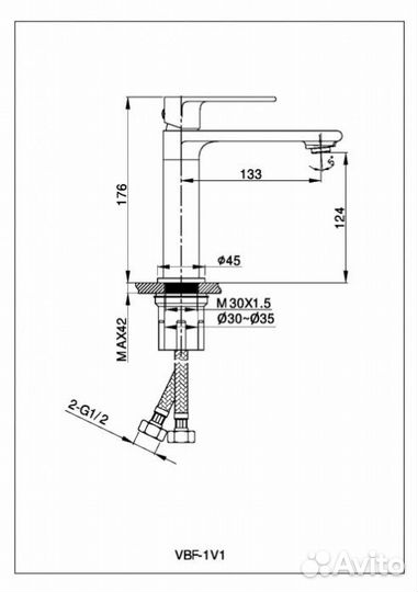Смеситель для раковины Vincea Vogue VBF-1V1CH