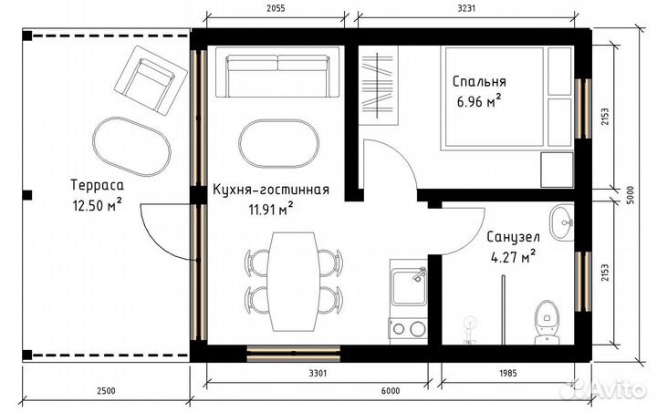 Частный дом 30 м² под ключ