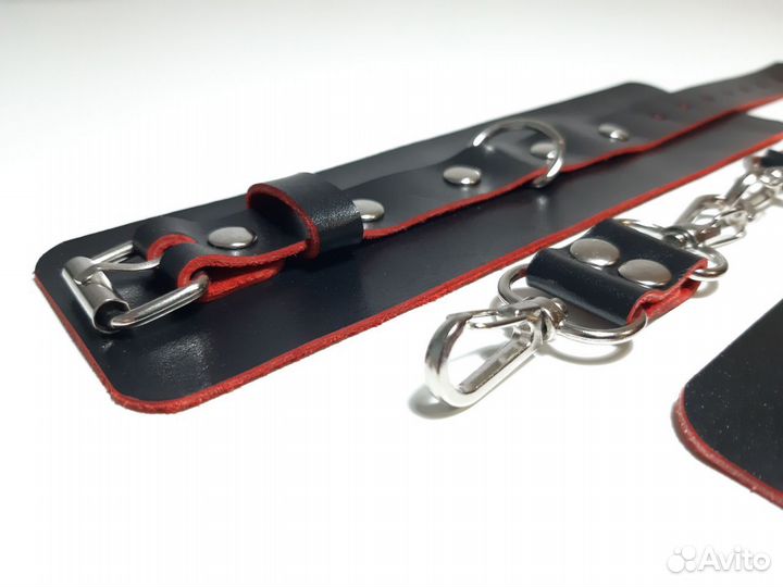 Кожаные наручники, ручная работа