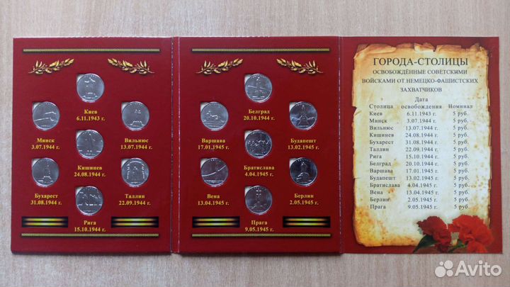 Монеты Города столицы в альбоме