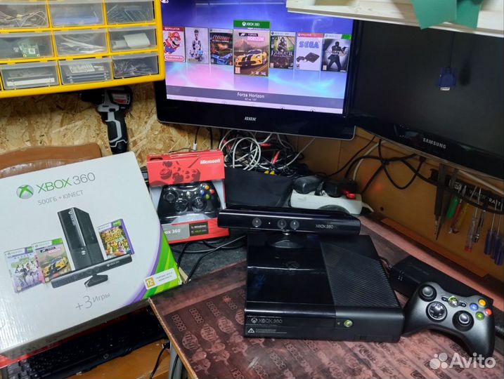 Xbox 360E/500Gb+107 Игр+Kinect+Два джойстика