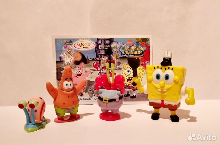 Фигурки из киндера «Губка Боб»-3+1