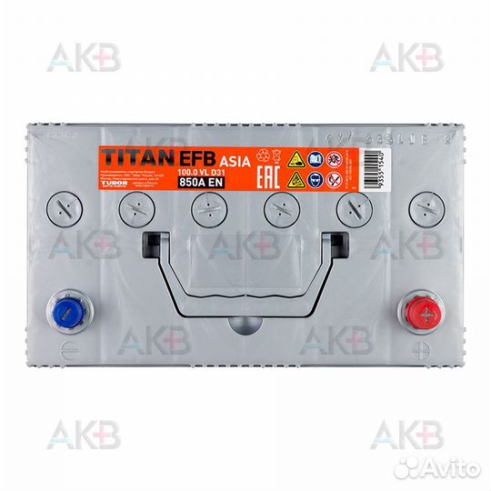 Аккумулятор автомобильный Titan Asia EFB 100 Ач 85