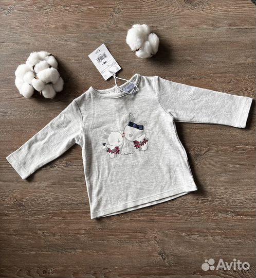 Новый лонгслив на 3-6 мес Италия