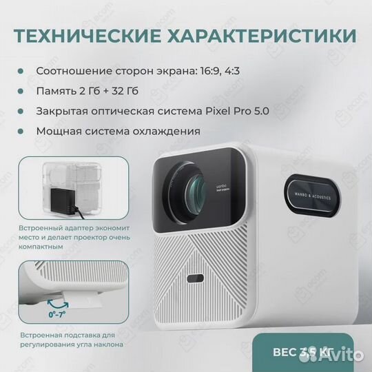 Проектор Xiaomi Wanbo Projector Mozart 1