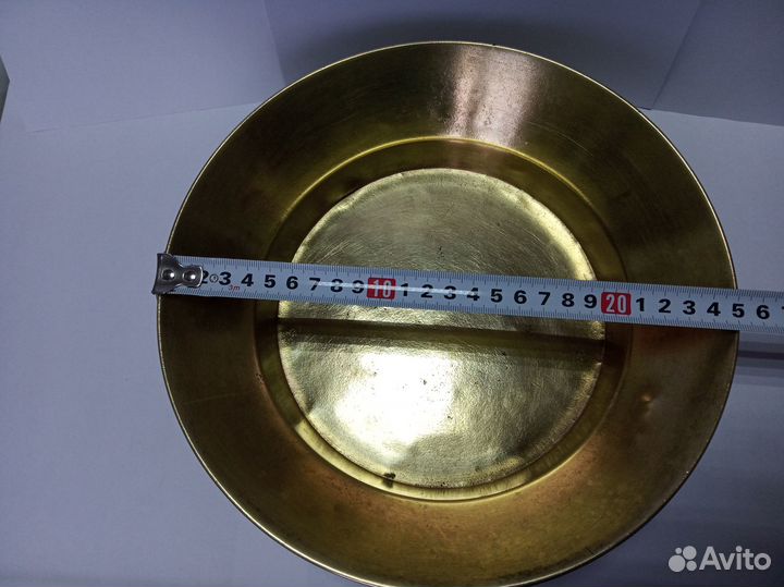 Старинный малый тазик для варки варенья. Латунь