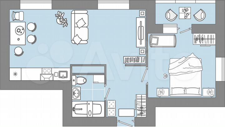 1-к. квартира, 45 м², 3/9 эт.