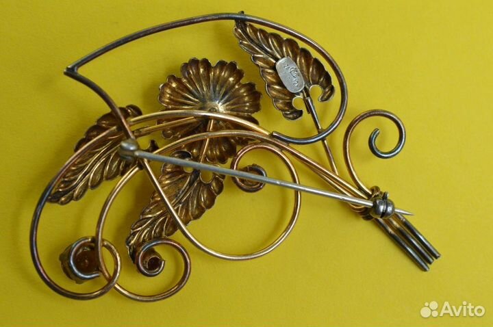 Брошь Весна 1/20К глубокое золочение США 1950е