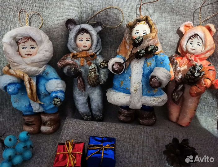 Ватные елочные игрушки (Авторская работа)