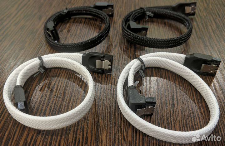 Кастомный кабель SATA 3 прямой/угловой (0.3 м)