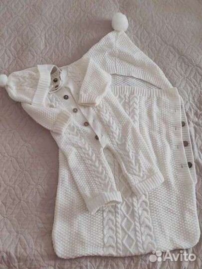 Конверт на выписку, вязаный комплект