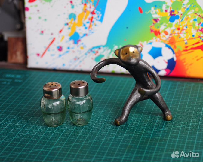 Набор для специй обезьянка СССР винтаж бpoнза