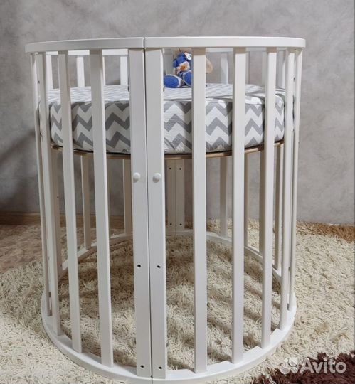 Детская кроватка трансформер круглая