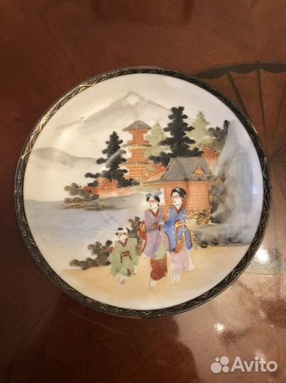 Чашка чайная 40-е г. Япония чайная пара Литофания